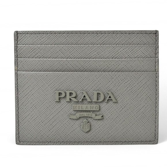 PRADA Gray Saffiano Card Holder - Picture 1 of 7